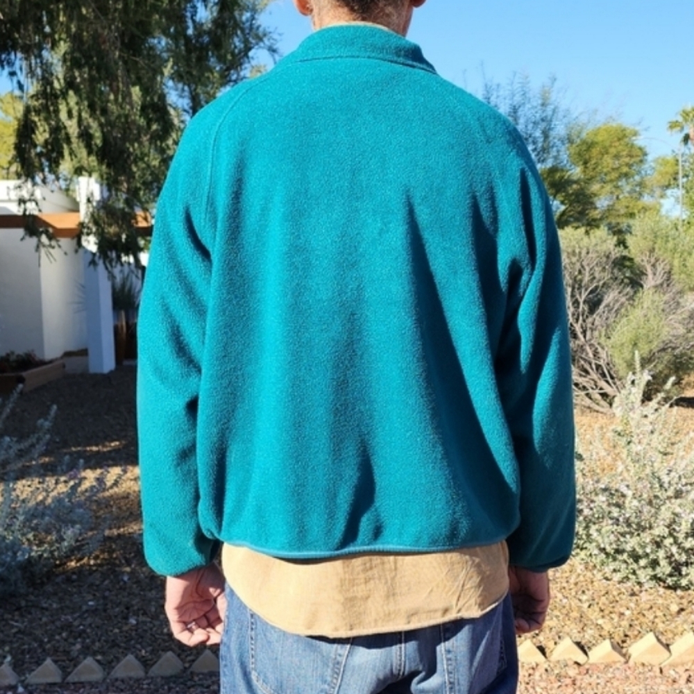 VINTAGE 90s WOOLRICH Nylon Fleece Jacket Mens M SIGMET GEAR Neon Windbreaker Y2K - Picture 3 of 15